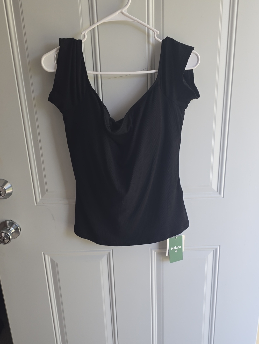 HALARA Black Cowl Neck Beautiful Shirt